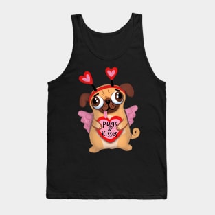 Pugs Valentine  Cupid Pug Kisses Valentine Pug Lover Tank Top